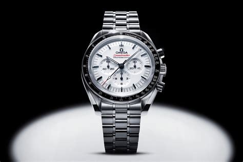 omega speedmaster moonwatch white dial|omega speedmaster moonphase white dial.